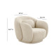 Comfy Cream Boucle Accent Chair with Pillow